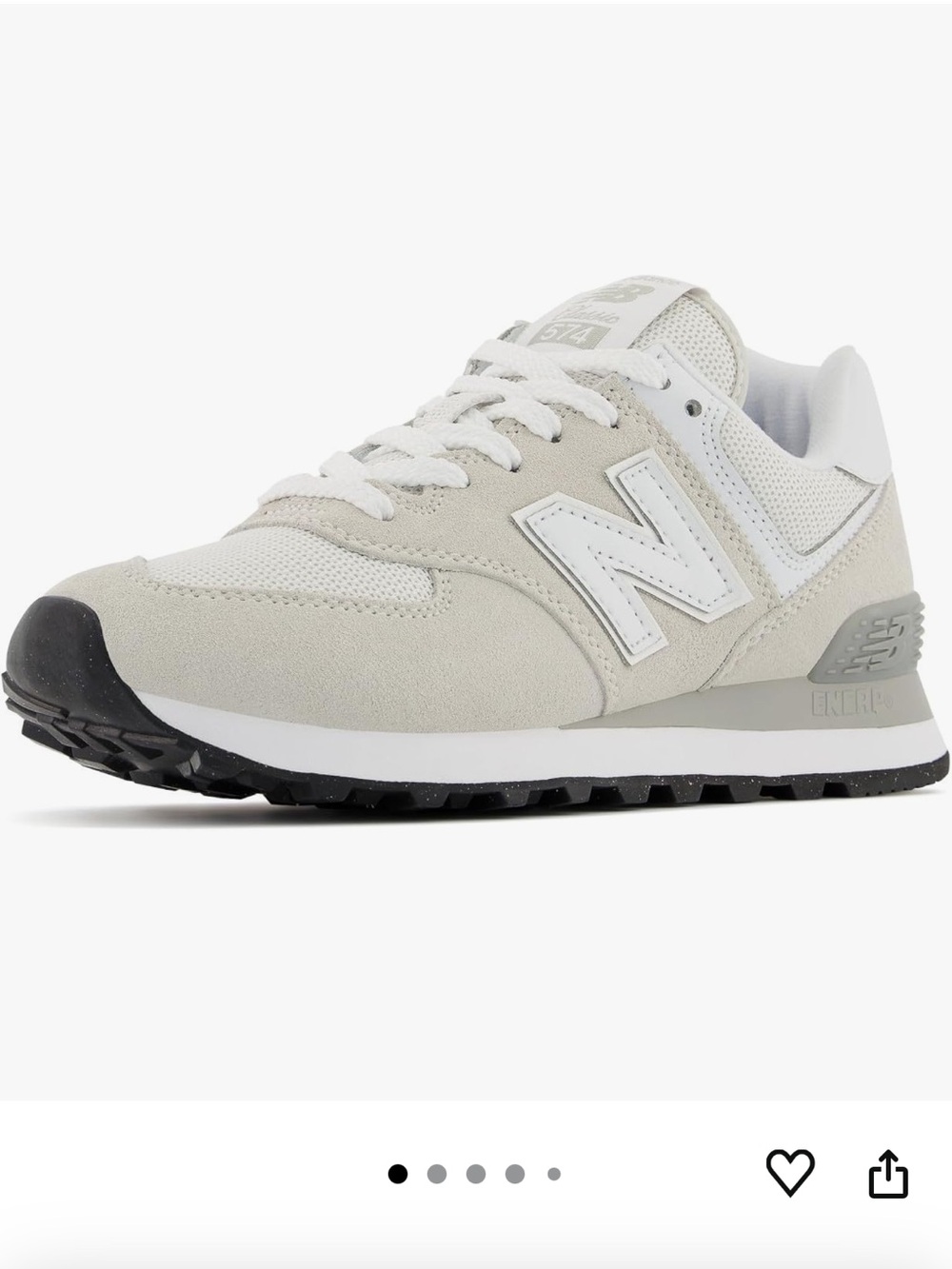 New Balance Women’s 574 Sneakers — Light Gray and White